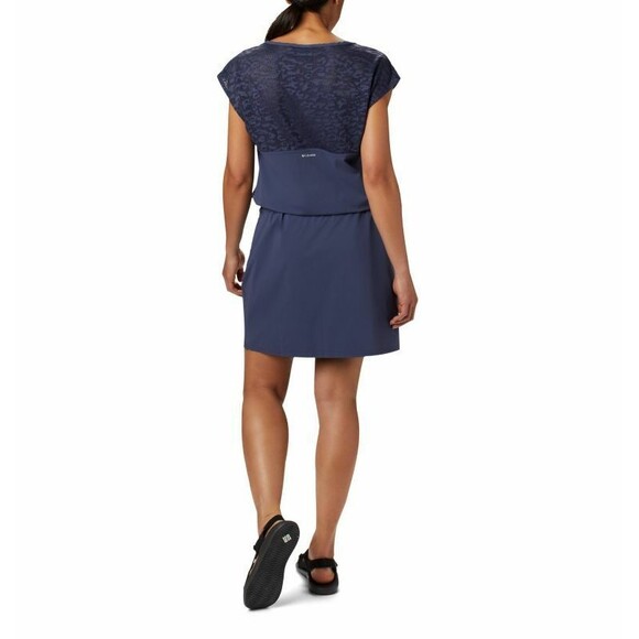 NWT New Womens Columbia Peak to Point Dress M Logo Purple Open Lace Back Cooling - Picture 2 of 11